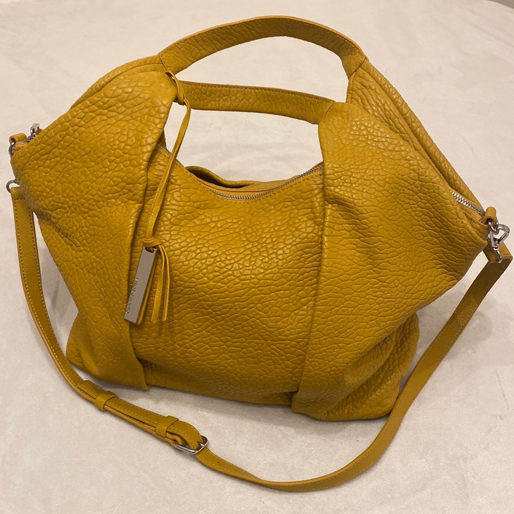 Vince Camuto Convertible Lamb Leather Pleated Tote Bag
